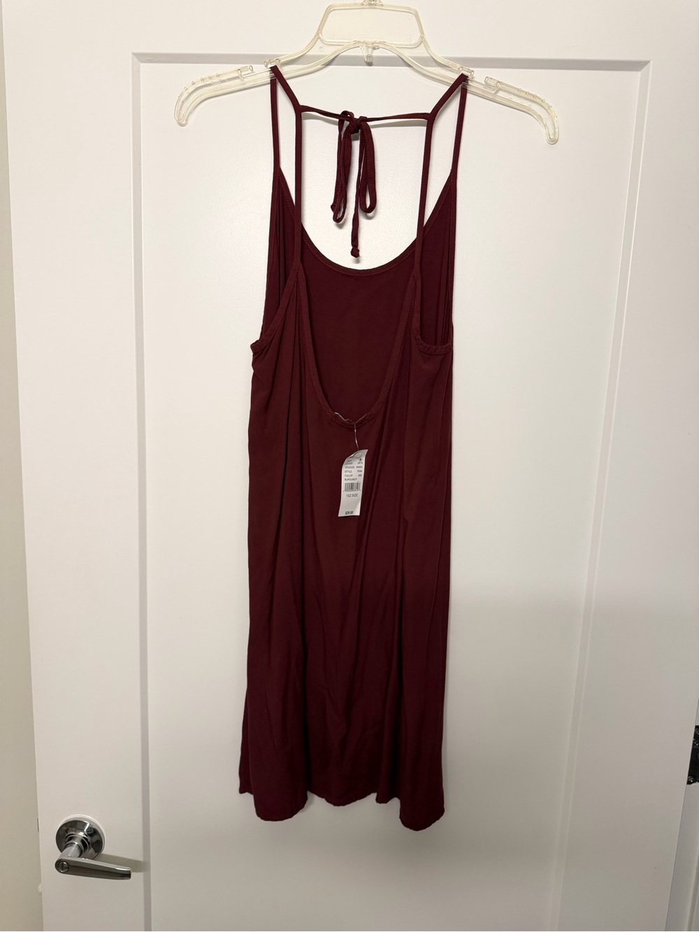 Brandy Melville Burgundy Midi Slip Dress with Tie Back - Picture 2 of 3